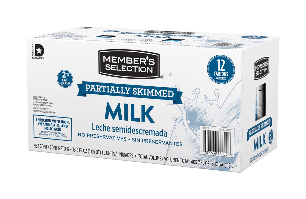 Member's Selection Leche Semidescremada 12 Unidades / 1 L / 33.81 oz 2