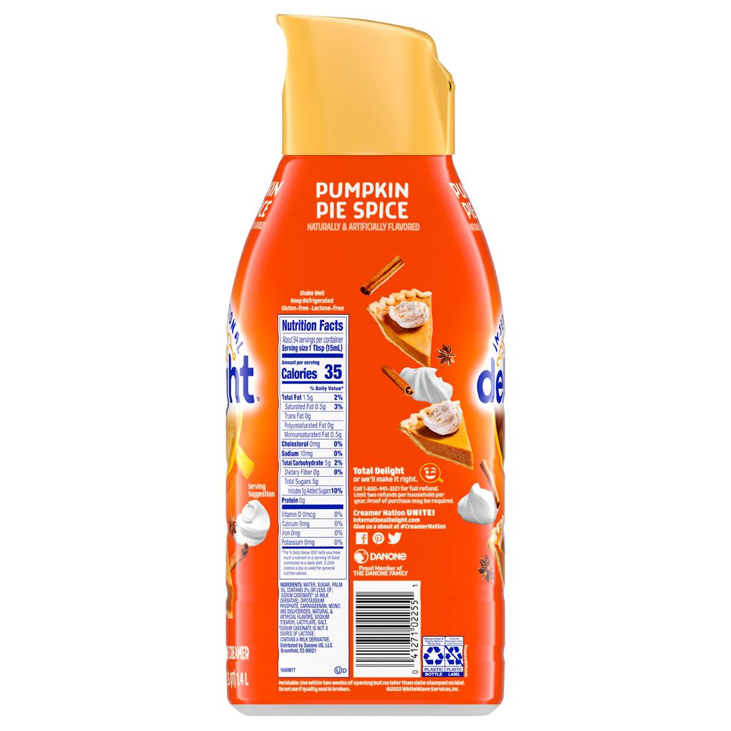 International Delight Crema de Café con Sabor a Especias de Pastel de Calabaza 1.4 L / 48 oz 2