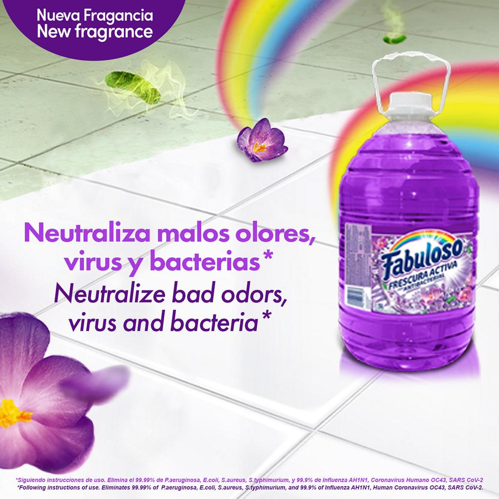 Fabuloso Desinfectante Multiusos Fabuloso Frescura Activa Antibacterial Lavanda 2 Unidades / 5 L 2