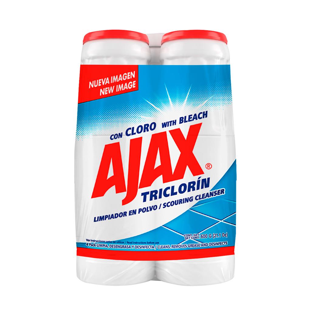 Ajax Triclorín con Cloro Limpiador Multiusos en Polvo 4 Unidades / 600 g
