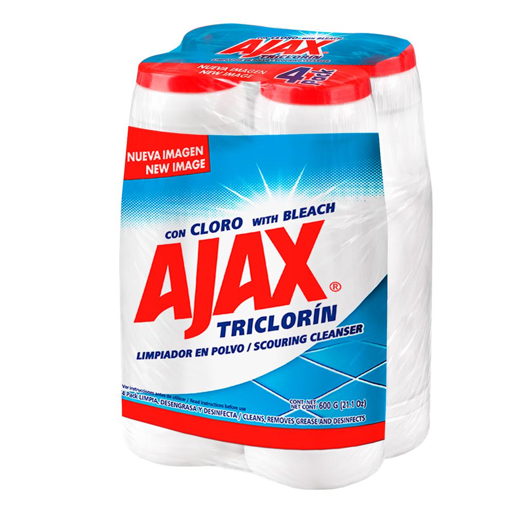 Ajax Triclorín con Cloro Limpiador Multiusos en Polvo 4 Unidades / 600 g 2