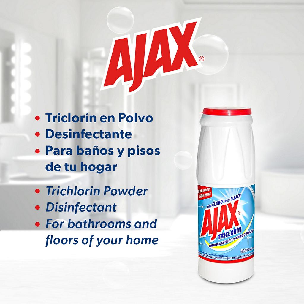 Ajax Triclorín con Cloro Limpiador Multiusos en Polvo 4 Unidades / 600 g 4