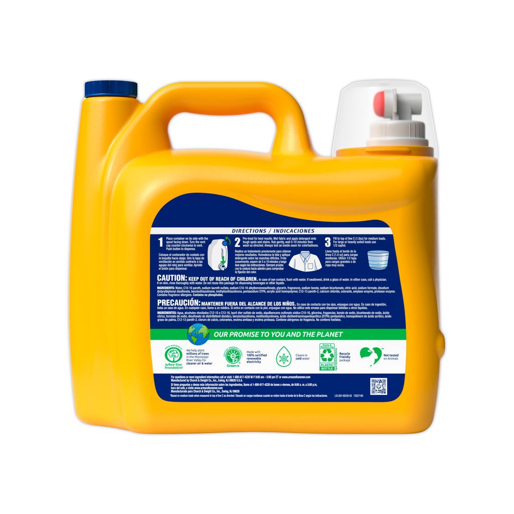 Arm & Hammer Detergente Líquido para Ropa Ultra Concentrado con Oxi Clean Quitamanchas 5.91 L / 200 oz / 200 Lavadas 2