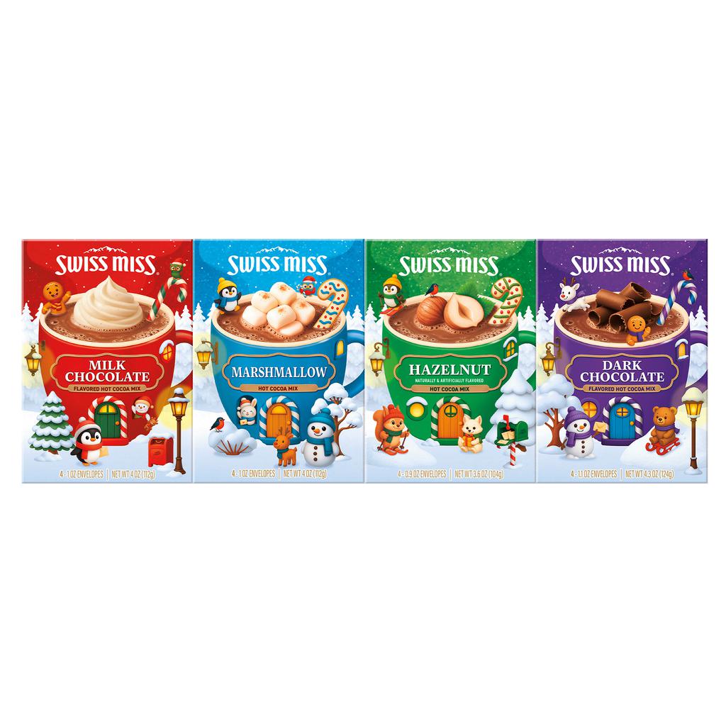 Swiss Miss Caja de Regalo de Cocoa en Polvo Sabores Variados 4 Unidades / 112 g / 4 oz