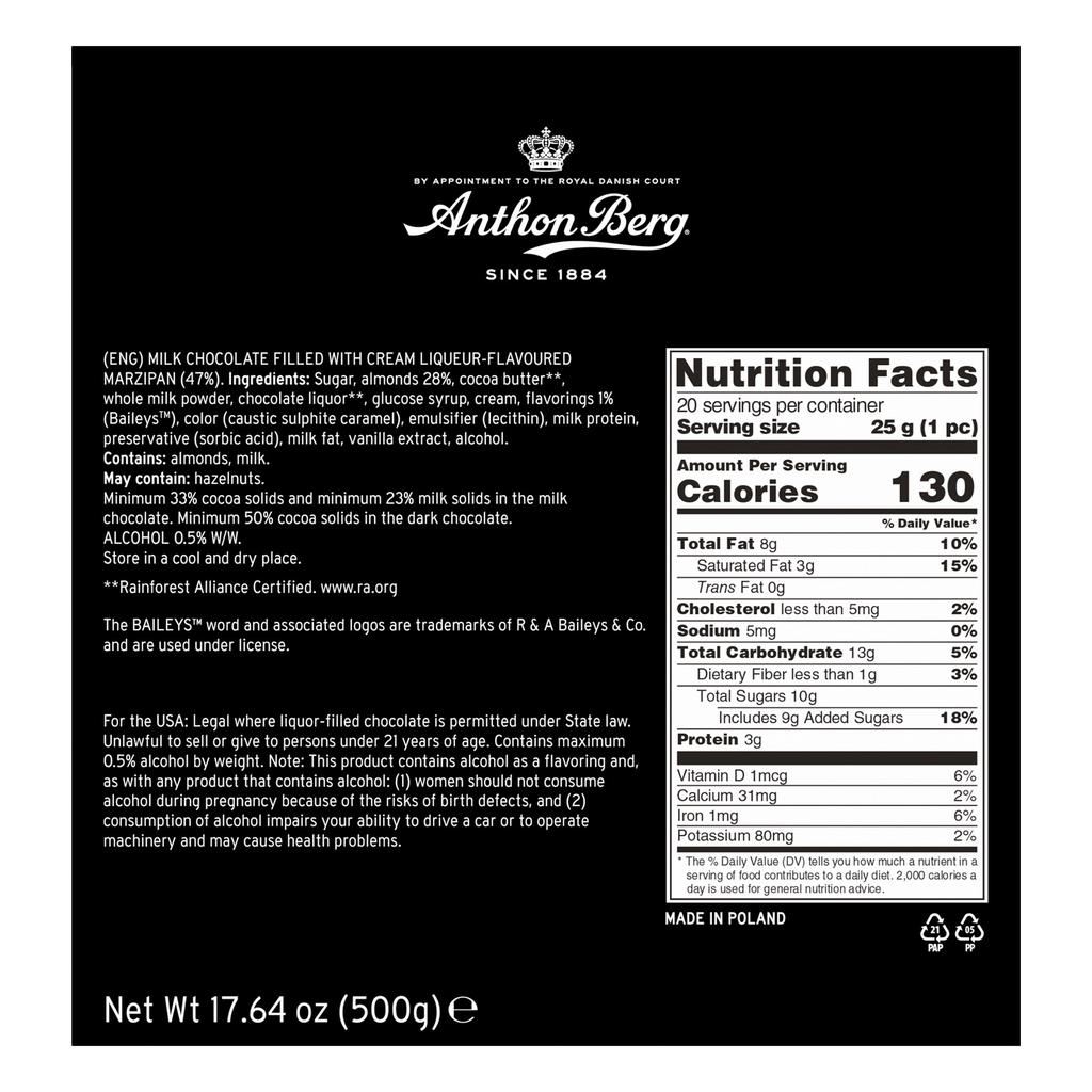 Anthon Berg Mazapán Cubierto de Chocolate con Licor de Baileys 20 Unidades / 25 g / 0.8 oz 4