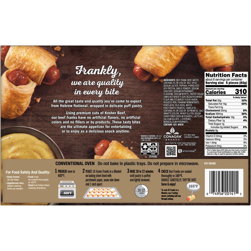 Hebrew National Salchicha de Carne 32 Unidades / 16.4 g / 0.58 oz 3