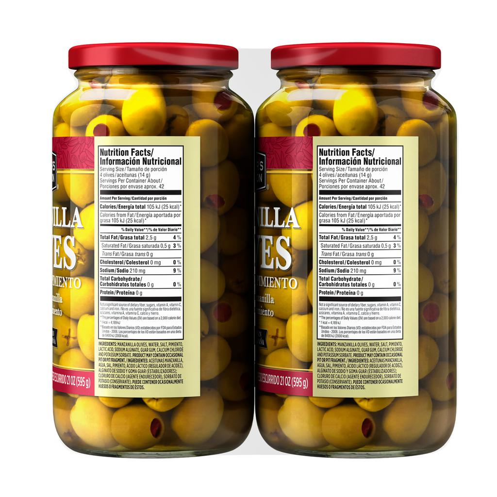 Member's Selection Aceitunas Manzanilla Rellenas de Pimentón 2 Unidades / 595 g / 21 oz 3
