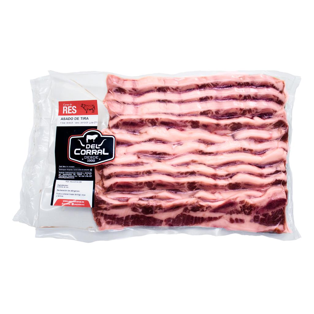 Del Corral Asado de Tira de Res Congelado Bolsa