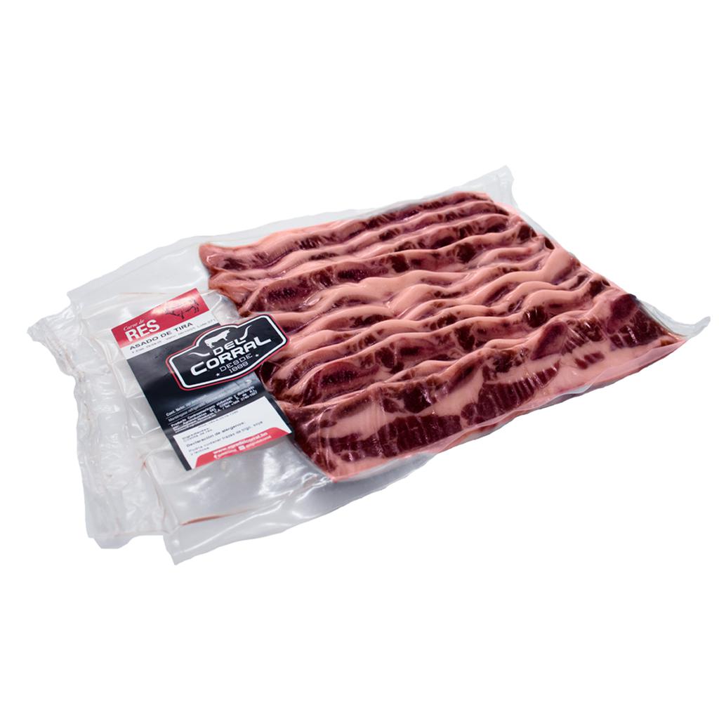 Del Corral Asado de Tira de Res Congelado Bolsa 2