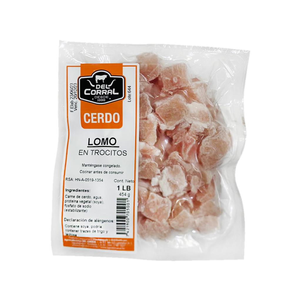 Del Corral Lomo de Cerdo en Trozos Congelado Bolsa 4.5 kg / 10 lb