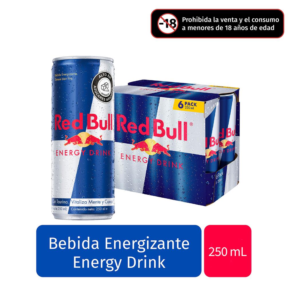 Red Bull Bebida Energizante Vitaliza Mente y Cuerpo 6 Unidades / 250 mL