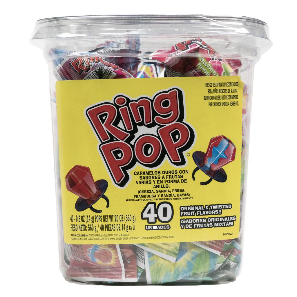 Ring Pop Anillos de Caramelo Surtido 40 Unidades / 14 g / 0.5