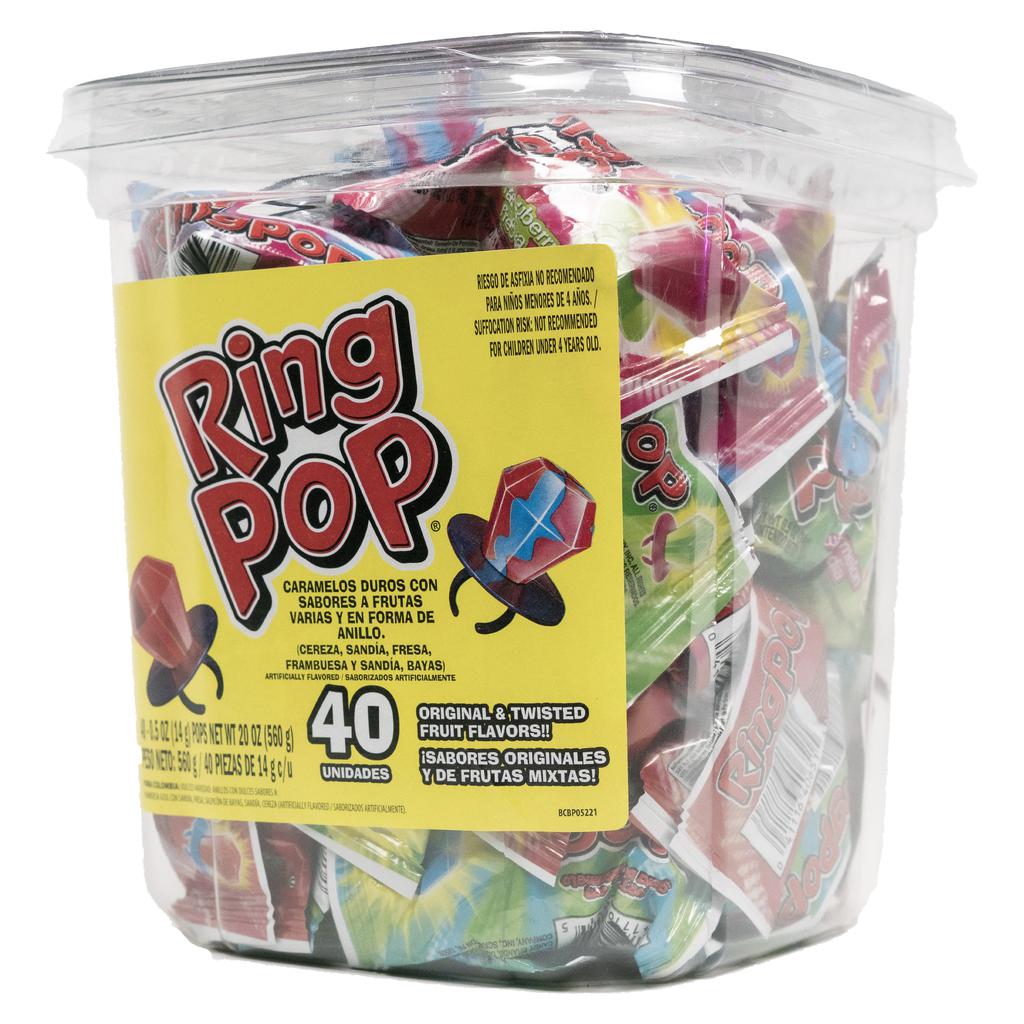 Ring Pop Anillos de Caramelo Surtido 40 Unidades / 14 g / 0.5 3
