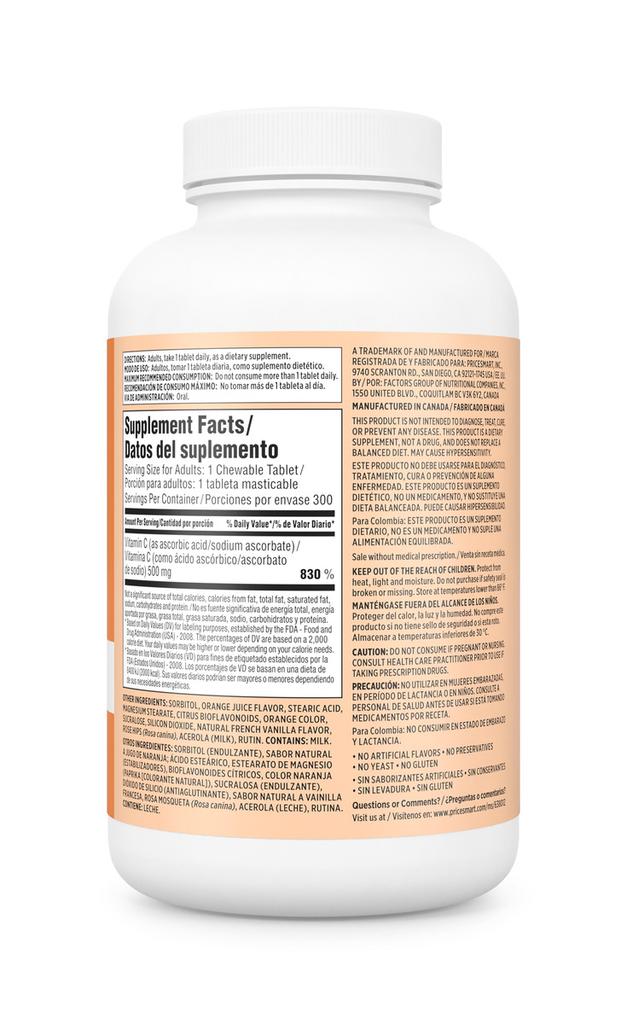 Member's Selection Tabletas Masticables de Vitamina C 300 Unidades 3