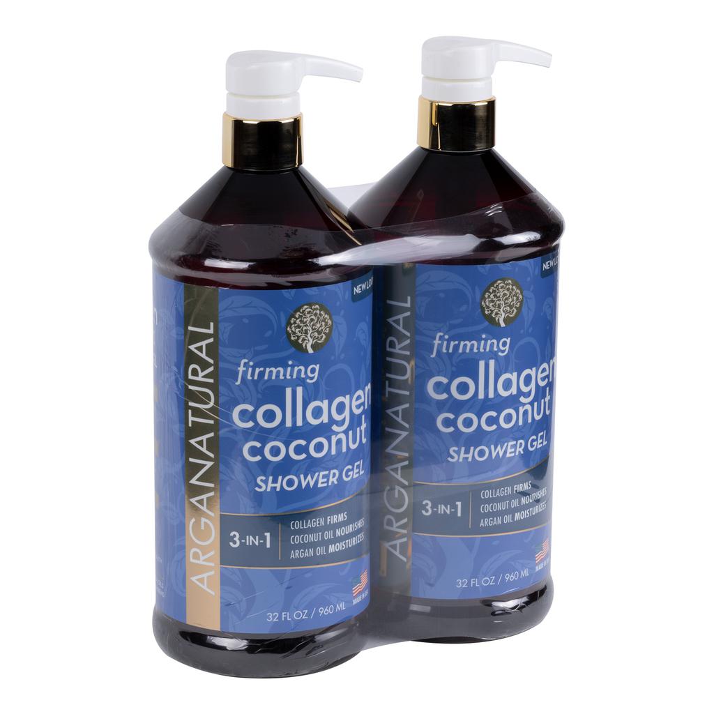 Arganatural Gel de Ducha Reafirmante de Coco con Colágeno 2 Unidades / 960 mL / 32 oz 2