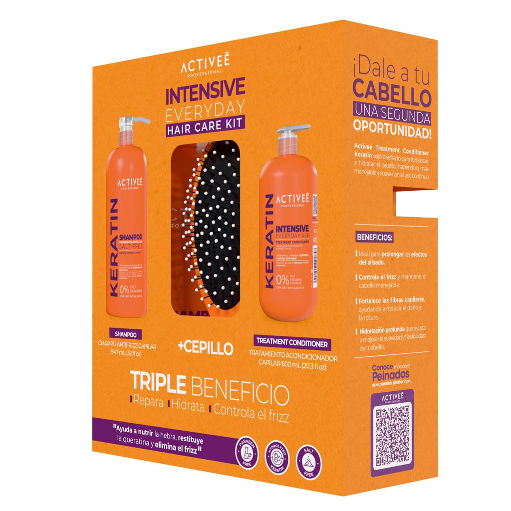 Activeé Shampoo Keratin 947 mL + Tratamiento Acondicionador Keratin Intensive 600 mL 3