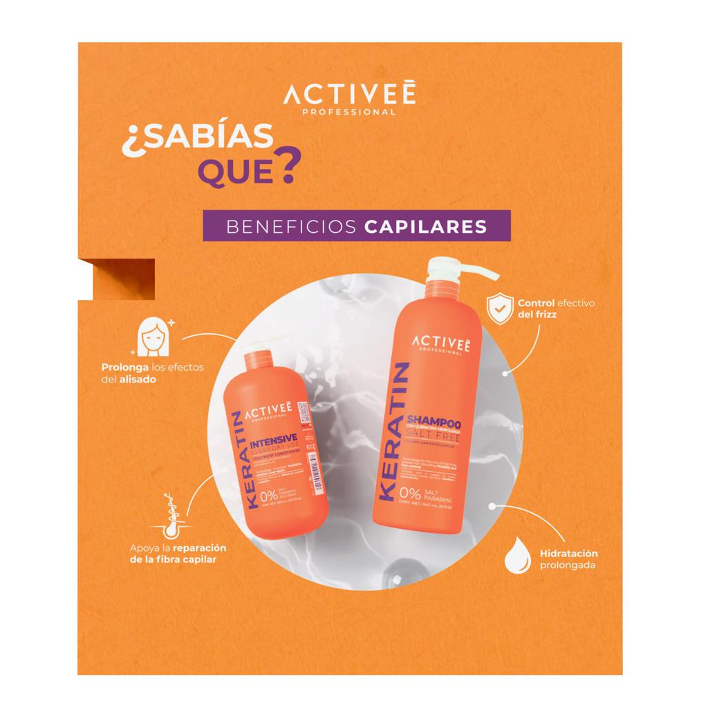 Activeé Shampoo Keratin 947 mL + Tratamiento Acondicionador Keratin Intensive 600 mL 4
