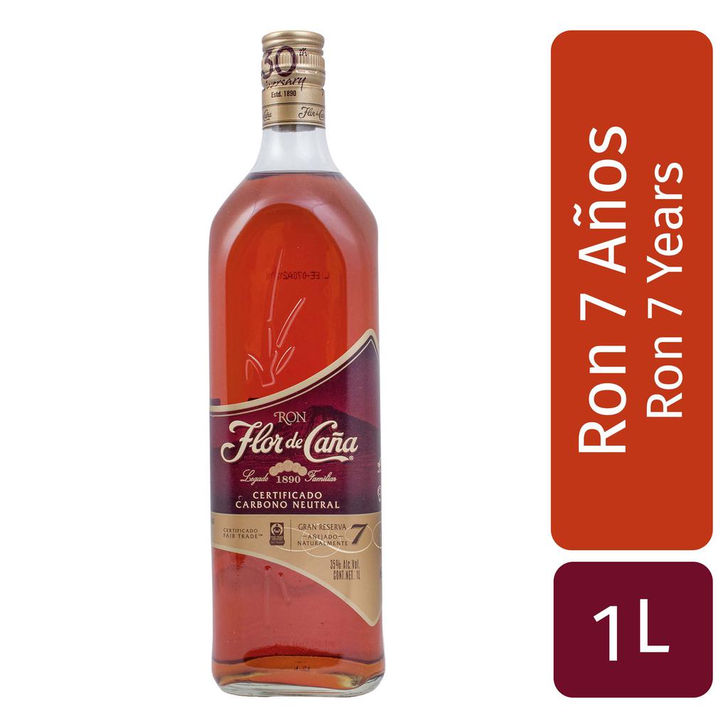 Flor de Caña 7 Años Ron Añejo 1 L / 33.8 oz Flor de Caña