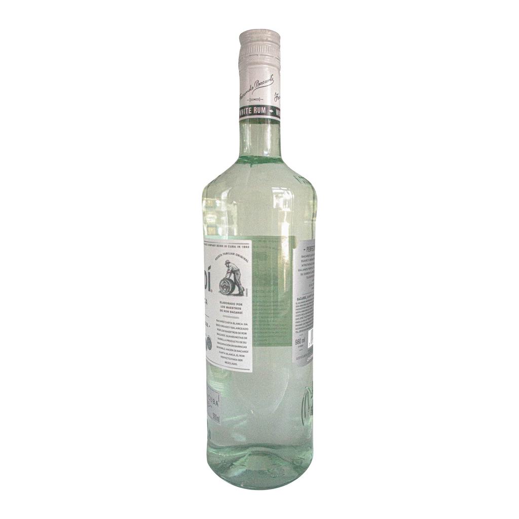 Bacardi Carta Blanca Ron Blanco con Notas de Almendras y Vainilla 980 mL 4