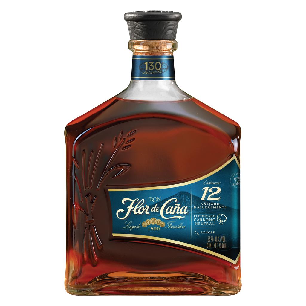 Flor de Caña Ron 12 Años Cero Azúcar 750 mL