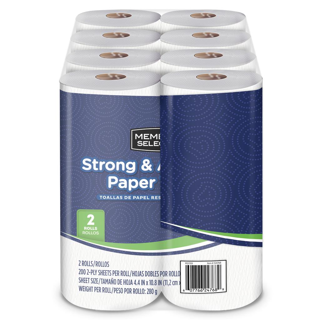 Member's Selection Toallas de Papel Resistente y Absorbentes 8 Unidades / 200 Hojas 2