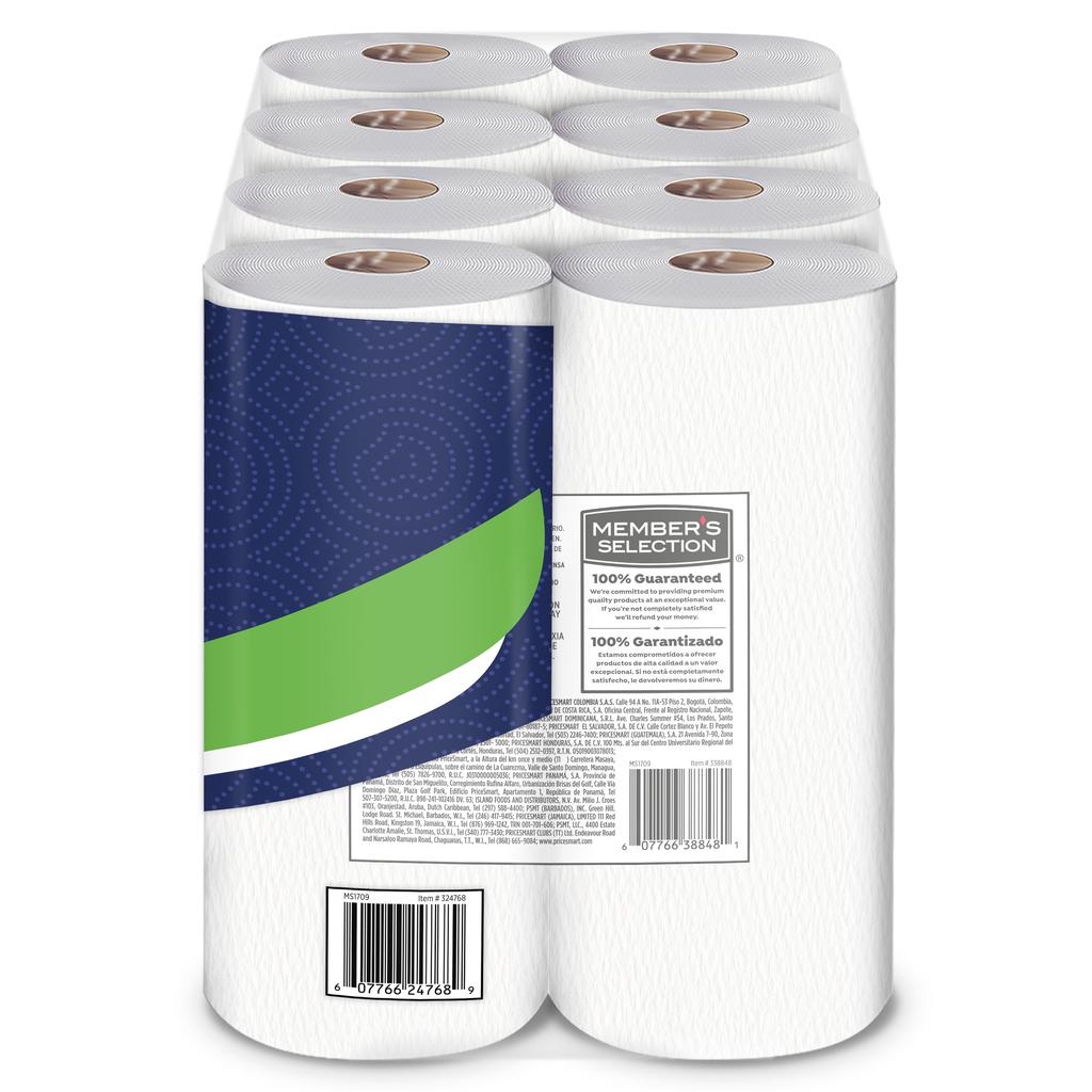 Member's Selection Toallas de Papel Resistente y Absorbentes 8 Unidades / 200 Hojas 4