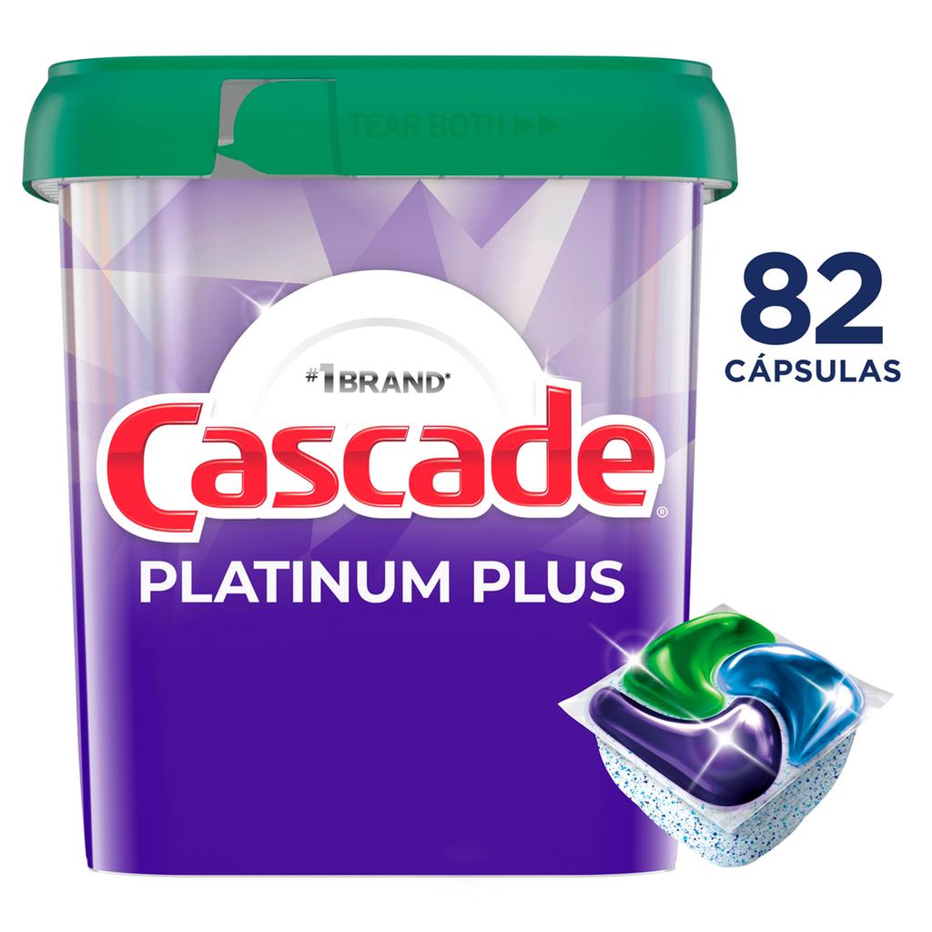Cascade Platinum Plus Detergente para Lavavajillas en Cápsulas 82 Unidades