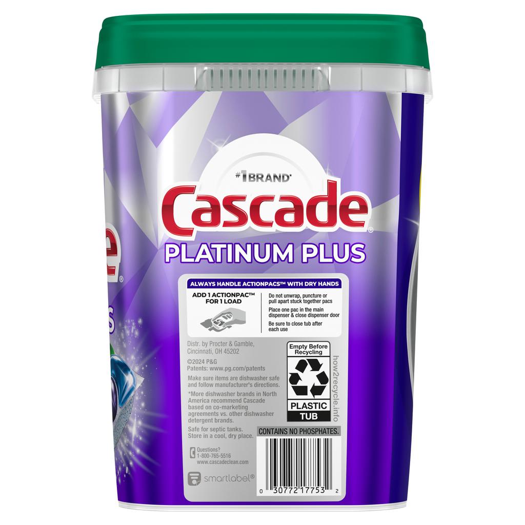 Cascade Platinum Plus Detergente para Lavavajillas en Cápsulas 82 Unidades 2