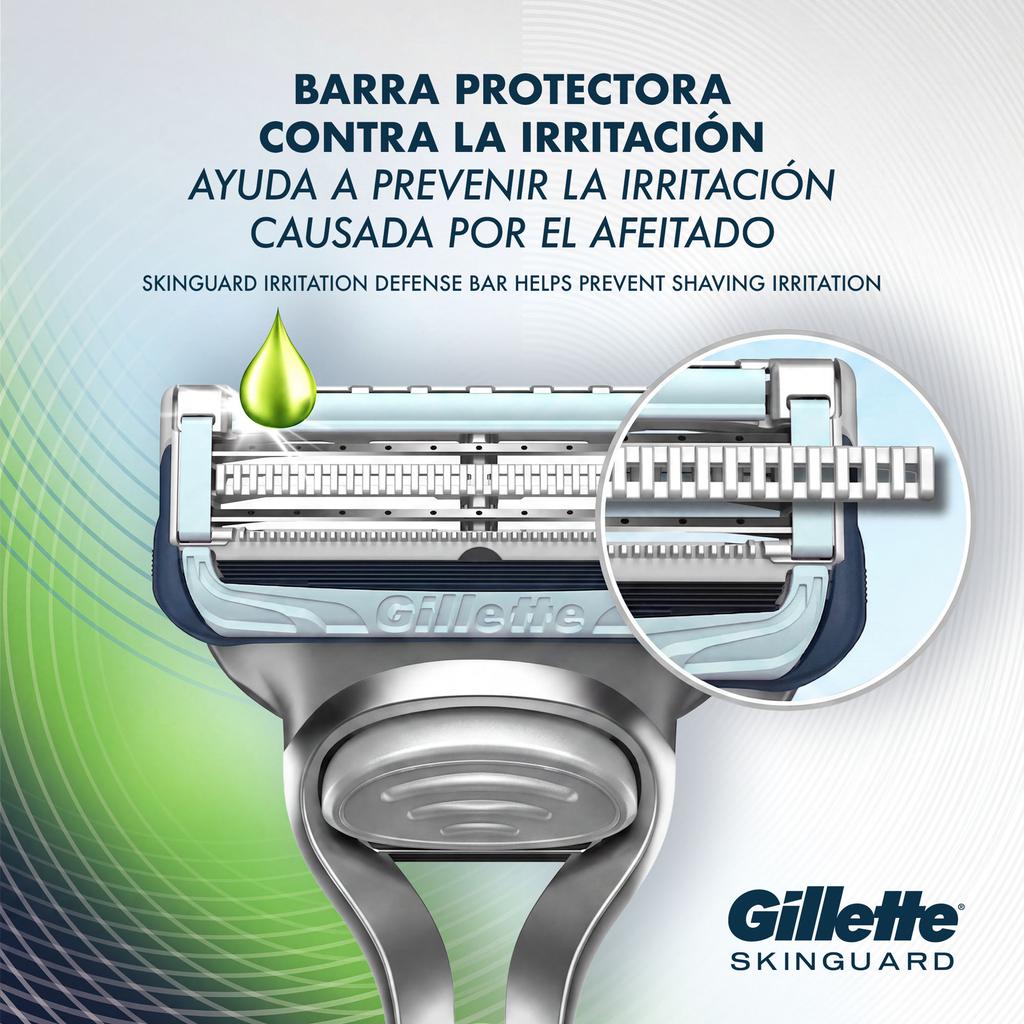 Gillette SkinGuard Máquina de Afeitar para Piel Sensible con 13 Cartuchos + Mango 3