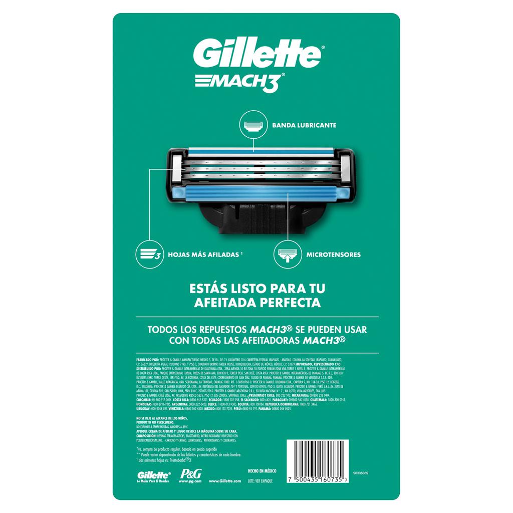 Gillette Mach3 Repuestos de Rasuradora de 3 Hojas 16 Unidades 2