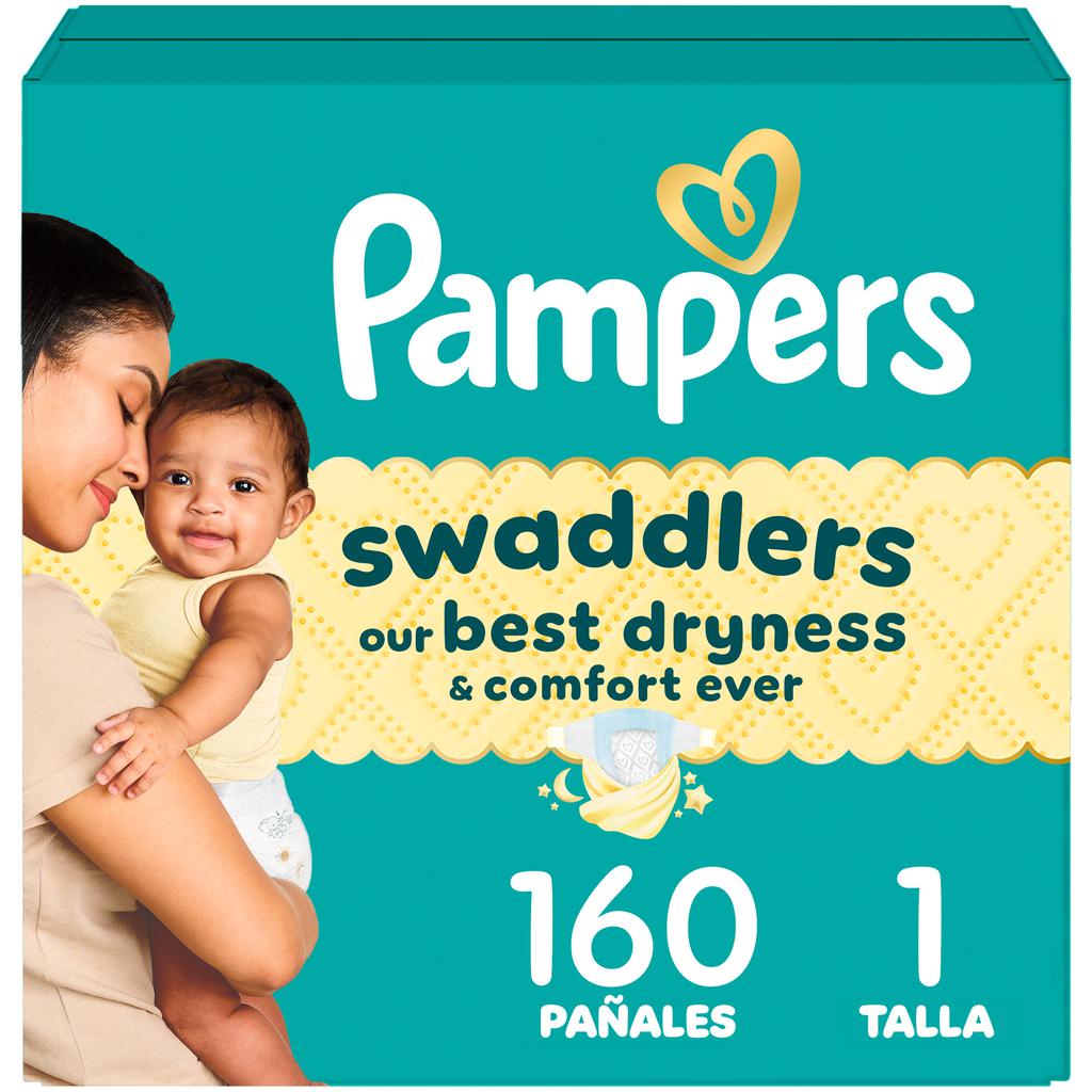 Pampers Pañales Swaddlers Hipoalergénicos para Bebés Talla 1 / 160 Unidades