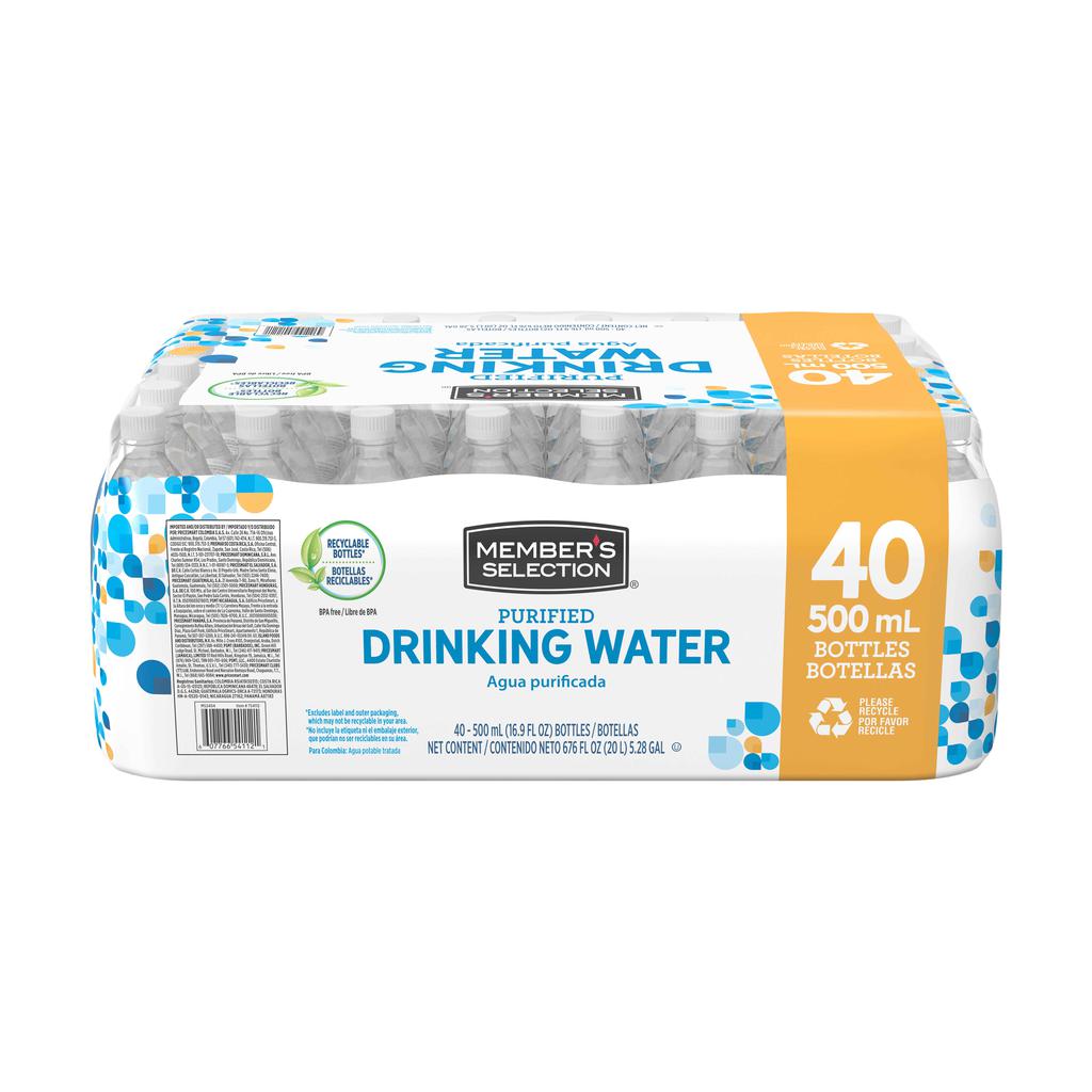 Member's Selection Agua Purificada 40 Unidades / 500 mL / 16.9 oz - Image 1