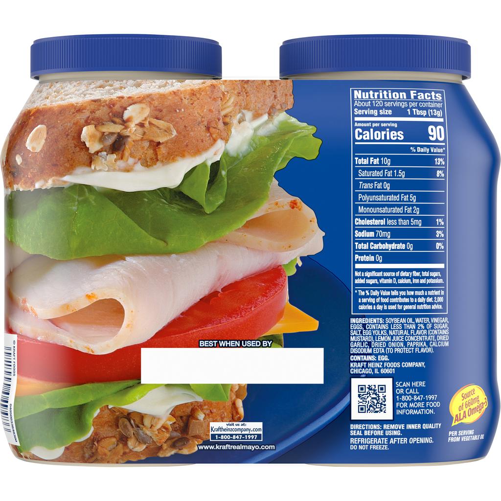 Kraft Mayonesa de Huevos de Gallina Libres 2 Unidades / 887 mL / 30 oz 2