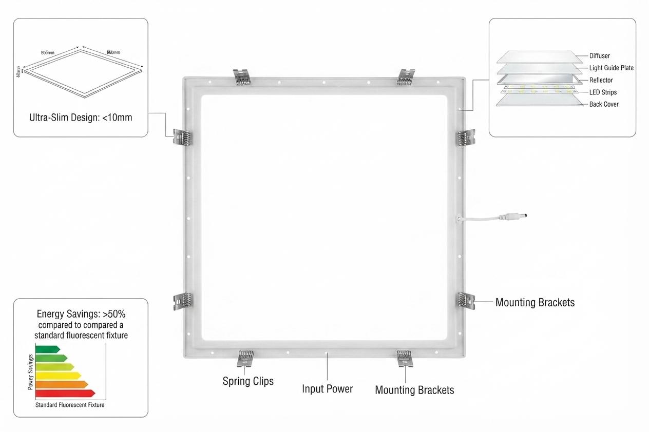 Orient LED Panel Light 36W 2′ X 2′ - Image 1