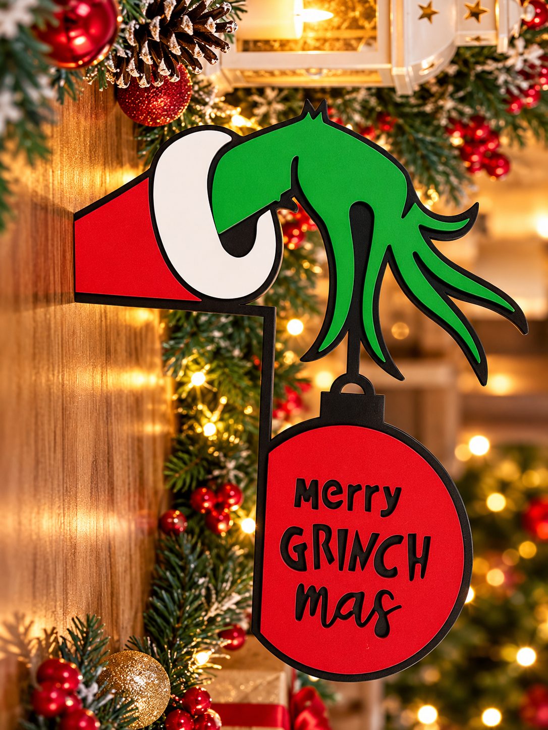 Grinch decoração para porta 