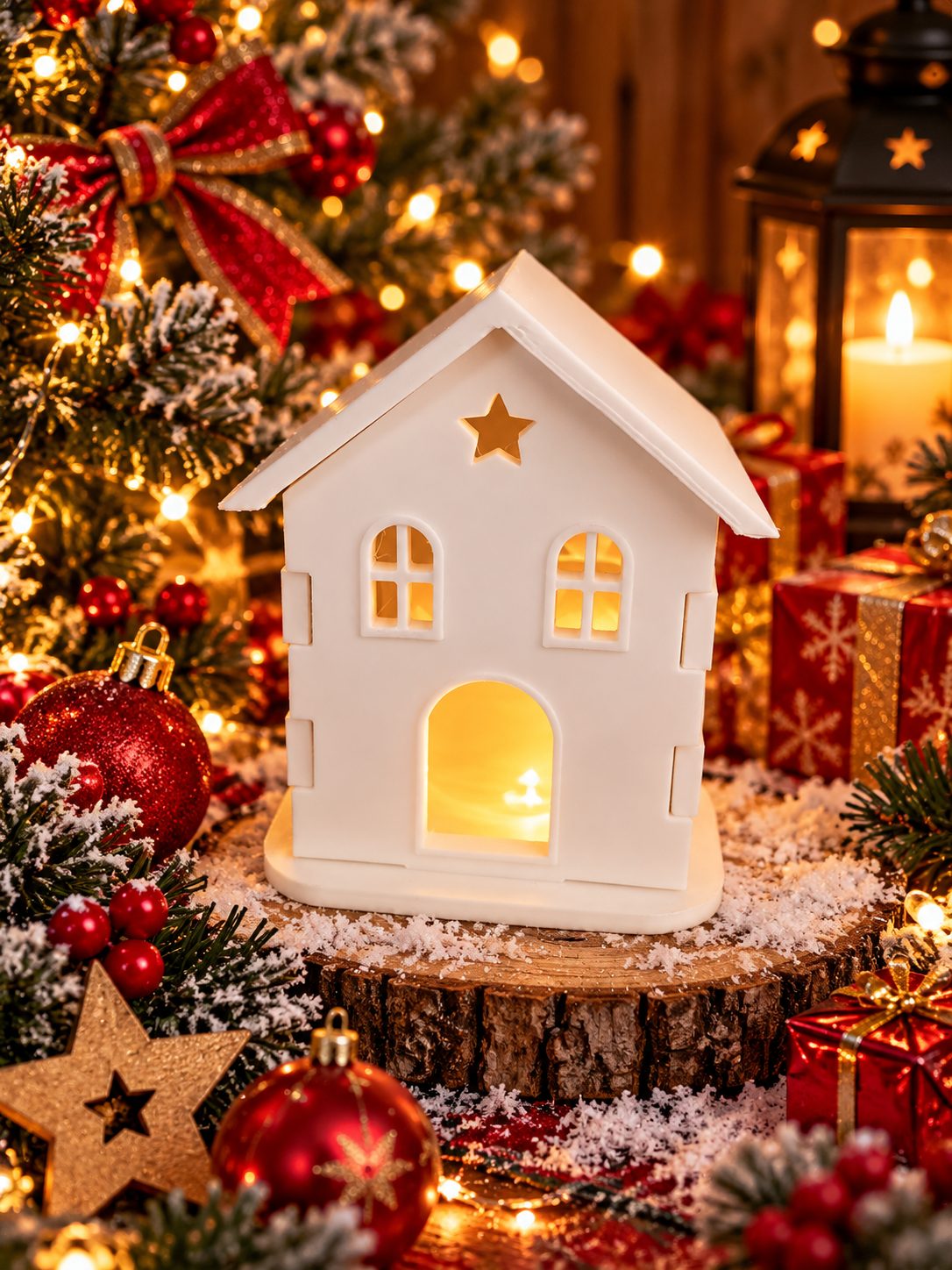 Mini casinha de Natal em 3D