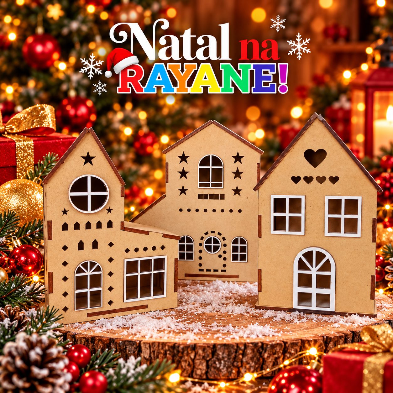 kit vila de natal com 13 cm mdf cru 