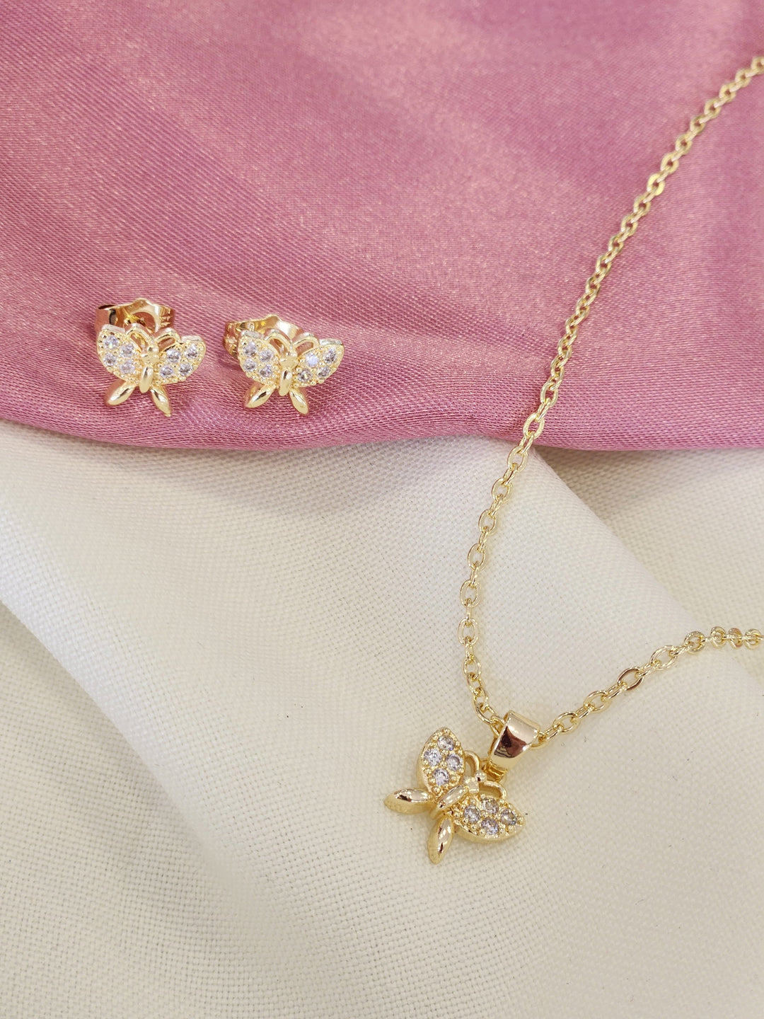 💜 Set Collar Y Aretes Mariposa