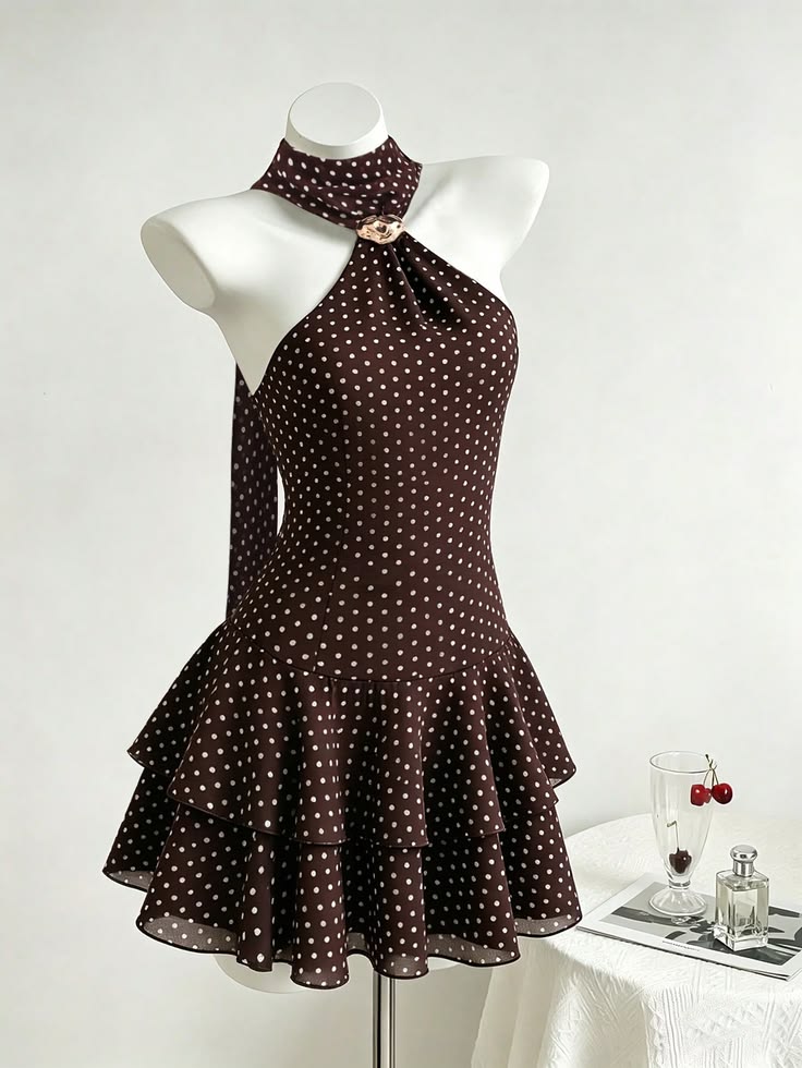 Vestido con cuello tipo bufanda