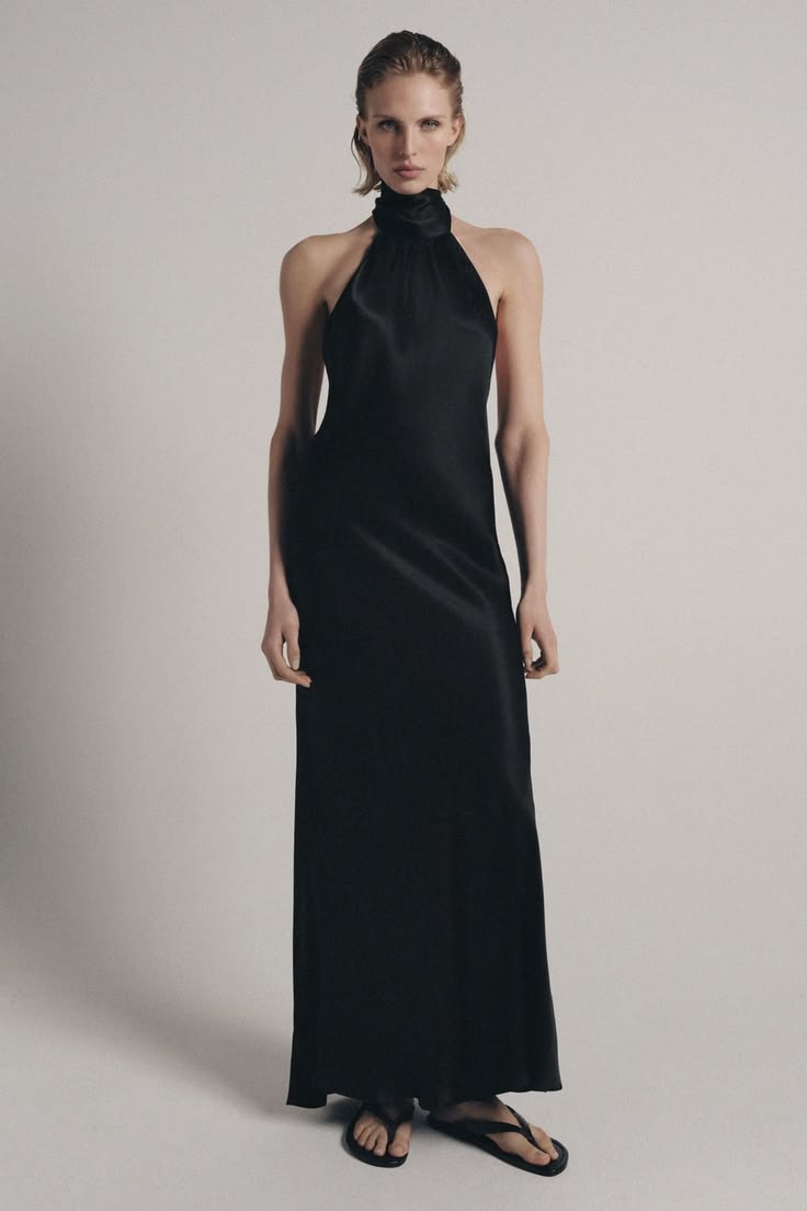 Vestido Satin Halter - ZARA