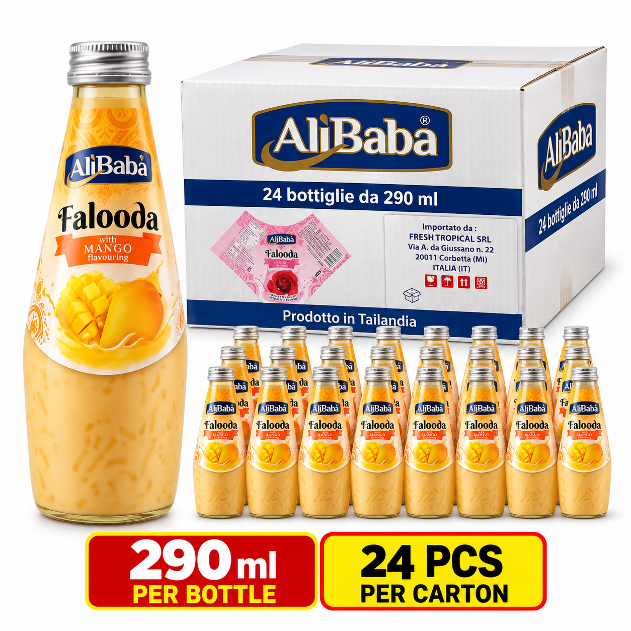 Alibaba Falooda Mango Flavouring Drink 290MLx24