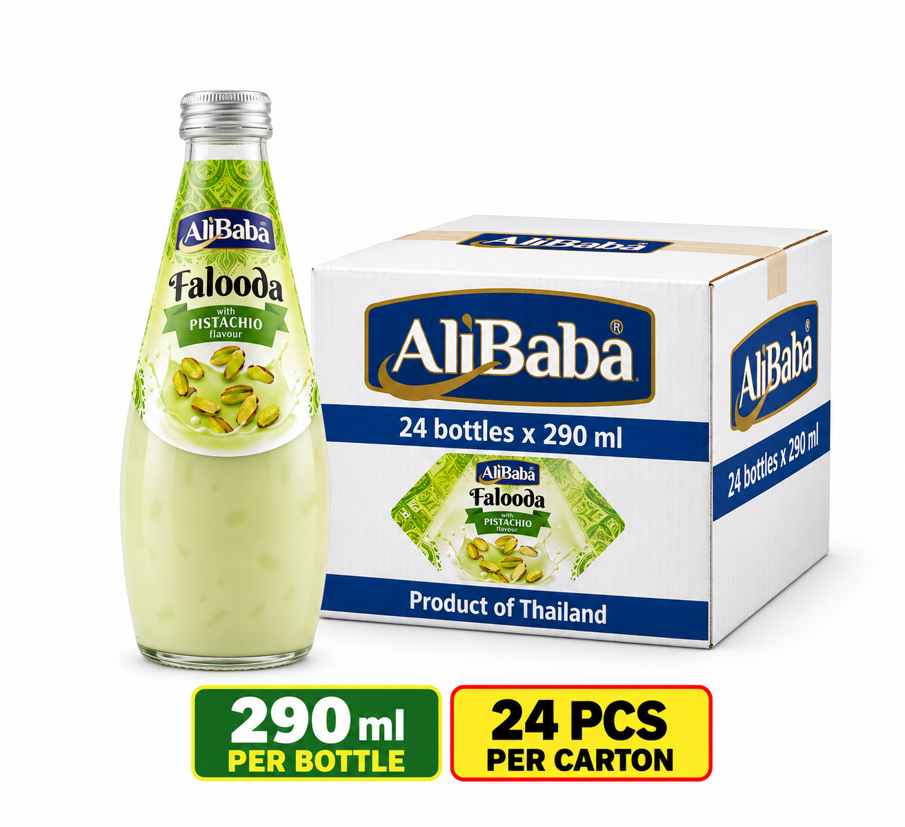 Alibaba Pistachio Falooda Drink 290MLx24