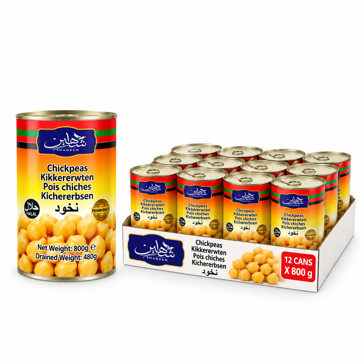 Shaheen Chickpeas 800grx12