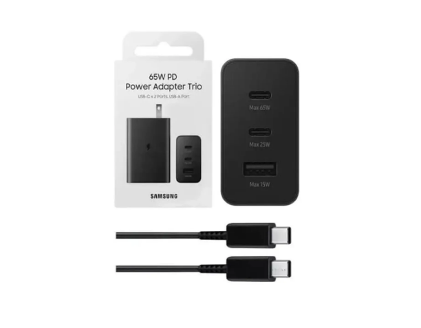 Cargador Triple Para Samsung 65w Incluye Tipo C