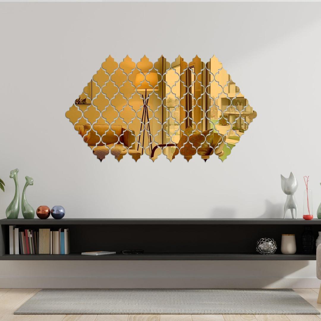Golden Calligraphy Acrylic Mirrors Set of 4 – Premium Islamic Wall Decor | Modern Home Decoration | Easy to Install 2