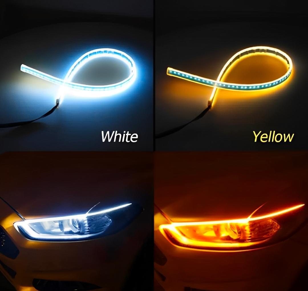 🏍️ Universal Bike LED Strip Light | Yellow & White Dual Color | Waterproof | Flexible | High Brightness 4