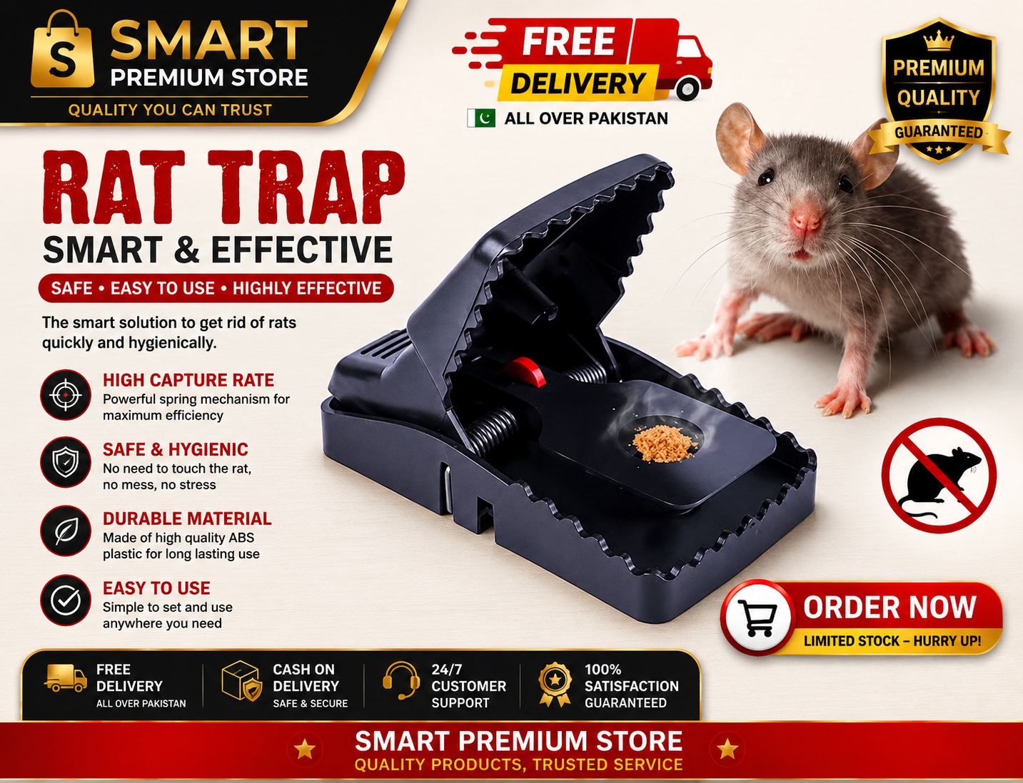 🐭🪤 Heavy Duty Mouse Trap Pack of 5 | Durable ABS Plastic | Reusable | 🚚 Free Delivery - Image 1