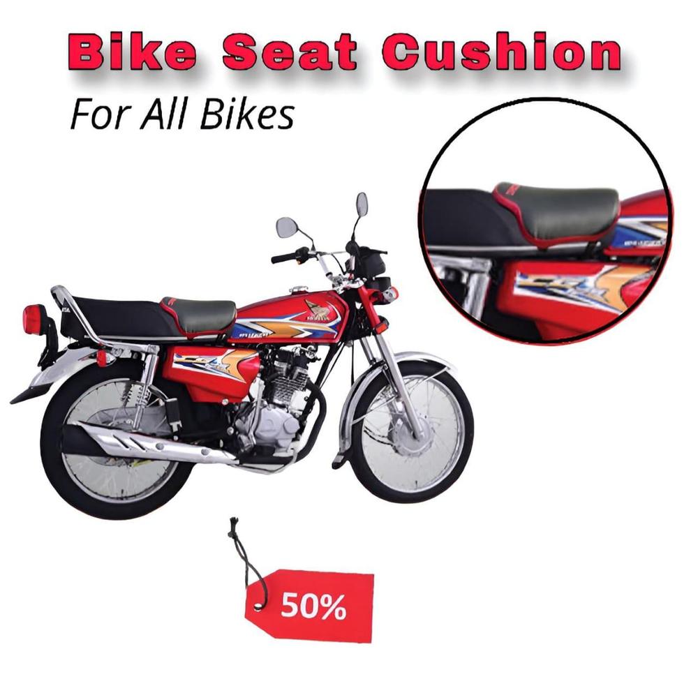 ✨ Premium Leather Bike Seat Cushion – Black & Red | Soft Comfort | Universal Motorcycle Seat Cover | Durable & Stylish 2