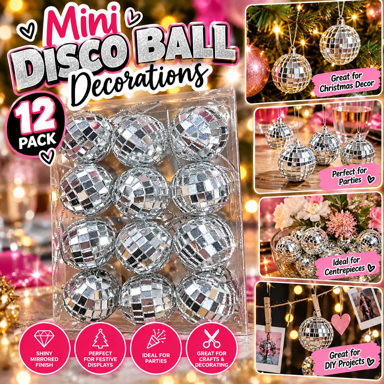 Disco ball decoration set
