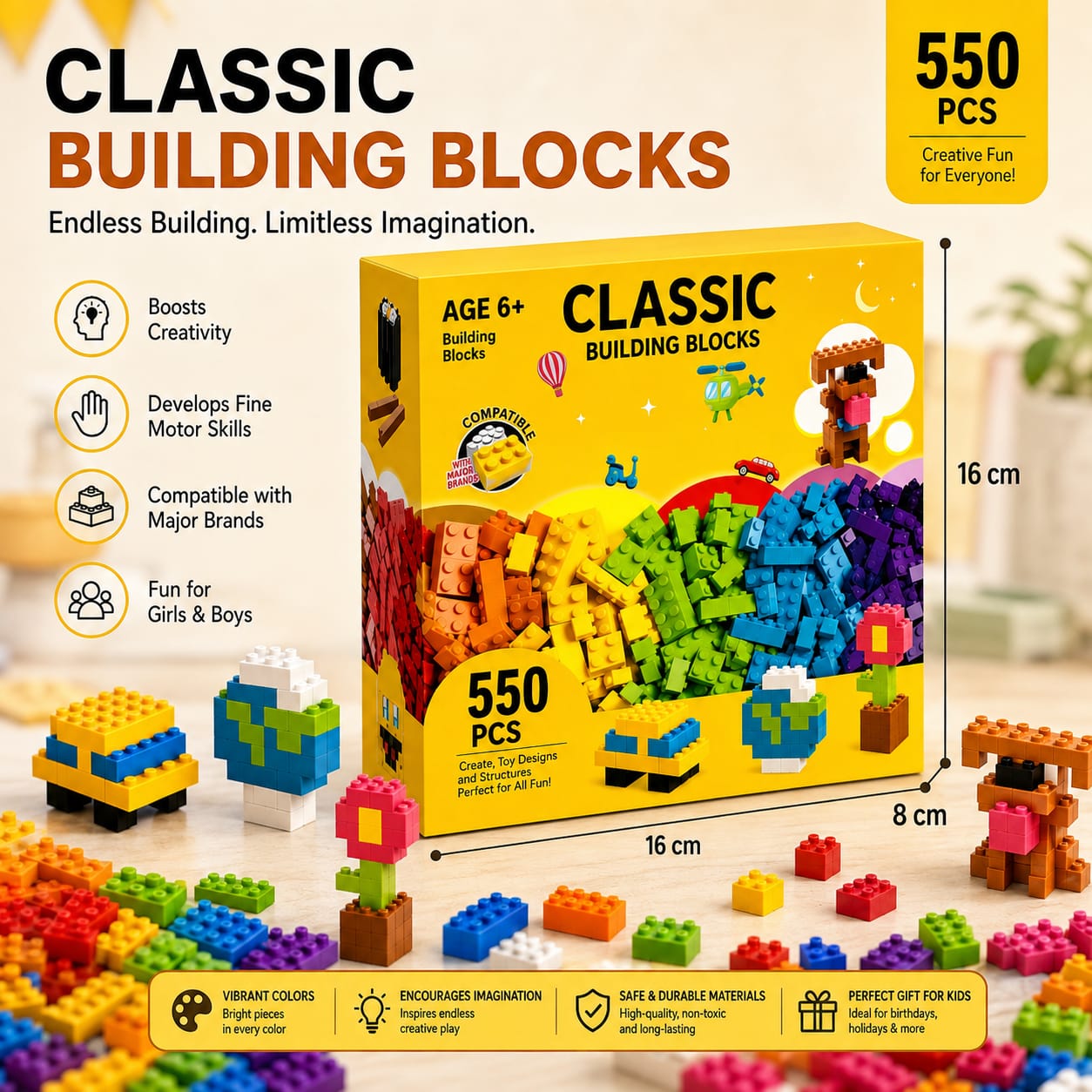 Classic building blocks 550 pcs